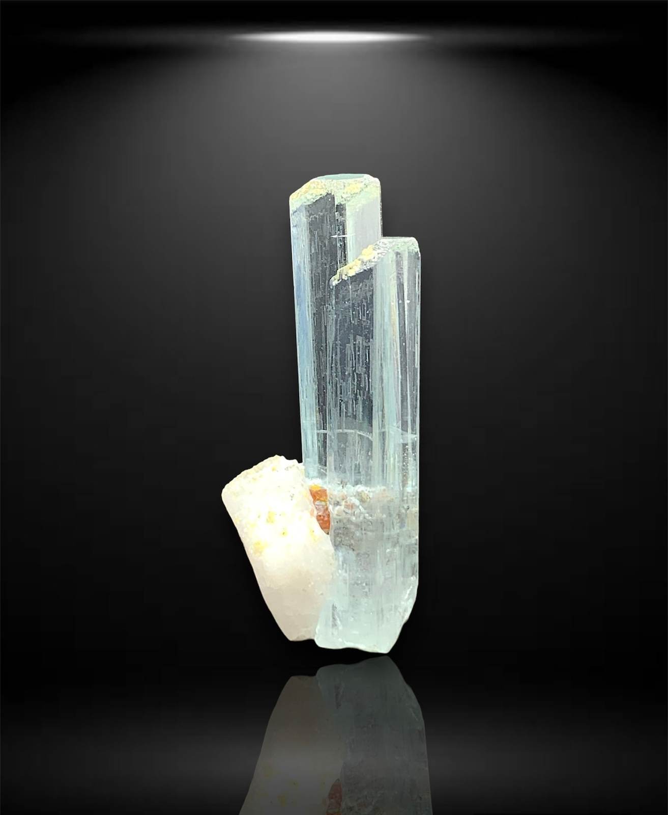 3.9 gram Natural Transparent Blue Terminated Aquamarine Crystal on Matrix - $150.00