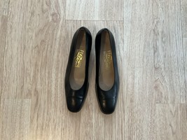 Salvatore Ferragamo Shoes Pumps Black leather Block heels Women’s size 8B - £44.84 GBP