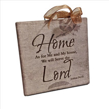 Home We will Serve the Lord Inspirational Christian Plaque 4x4x1 inches - £8.60 GBP