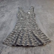 Banana Republic Dress Women 0 Gray Sleeveless Casual Fit Flare Ruffle Mini Short - £17.97 GBP