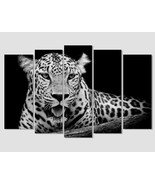 Leopard Print Leopard Canvas Art Black and White Leopard Wall Art Wild N... - £39.16 GBP