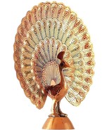 Brass Peacock Figurine Handcrafted 2 Piece Showpiece Dancing Peacock 10 cm - $89.10