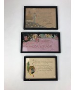 3 Vintage 1930’s American Folk Art Greeting Card Picture Framed RARE Ann... - $54.80 CAD