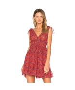 Ulla Johnson Noelle Dress Size 4 Ruby Red 100% Silk Sheer Floral Georget... - $209.05 CAD