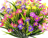 Artificial Flowers 10 Bundles Outdoors UV Resistant Fake Plants outside ... - $28.76