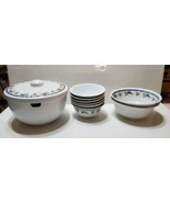 Vintage Sapraware Melamine Blueberry Salad Serving Bowls 9PC - £36.50 GBP