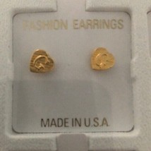 G Initial Heart Shape 14 KT Gold Overlay Pair Earrings   NEW - £9.80 GBP