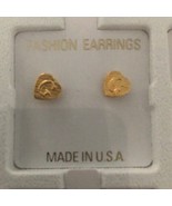G Initial Heart Shape 14 KT Gold Overlay Pair Earrings   NEW - $12.19