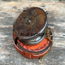 Vintage Brass 100 Year Callendar Compass Antique Pocket Gift Compass With Case - £33.63 GBP