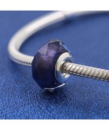925 Sterling Silver Faceted Blue Murano Glass Charm - $10.70 CAD