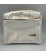 Chanel Parfums Makeup Cosmetic Bag Vintage Pearl White Gold Trim - $37.40