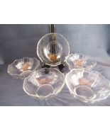 Arcoroc set of 5 clear crystal bowls scalloped nesting 4-7/8 H  vintage - $36.21