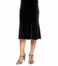 Nwt Alex Evenings Black Velour A Line Midi Skirt Size Xl - £59.89 GBP