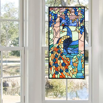 Fine Art Living - Handmade Tiffany Style Stained Glass Window Panel Sunc... - $305.99