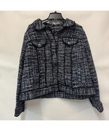 Maree Pour Toi Womens Plus 16 Blue Black Tweed Button Up Jacket NWT AS46 - $63.69