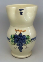 Vtg Italian Pitcher Vase Handmade &amp; Painted Grapes Antica Civilta Artigiana Chip - £27.07 GBP
