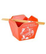 Orange Itadakimasu Lucky Cat Takeout To Go Box Serving Bowl With Chopsti... - €16,18 EUR