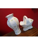 TARA POTTERY IRELAND VASE AND BASKET SHAMROCK PATTERN  [A14] - $128.63 CAD
