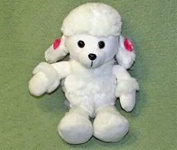 14&quot; White Poodle Plush Bear Forces Of America Stuffed Animail Pink Camo Bows Vtg - £7.43 GBP