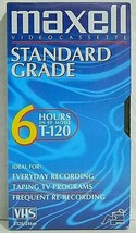 MAXELL T-120 Standard Grade 6-hour VHS Videocassette Tape Sealed - £8.64 GBP
