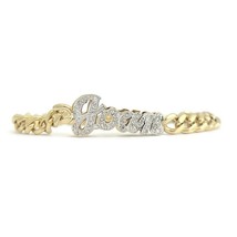 Vintage Joan Diamond Name ID Curb Chain Bracelet 14K Yellow Gold, 17.52 Grams - £1,798.58 GBP