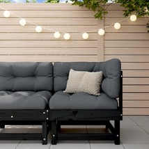 Corner Sofa with Cushions Black Solid Wood Pine - £71.91 GBP