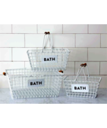 Bath Baskets with handles in white metal - 3 - $71.12 CAD