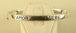 Vintage Sterling Signed 925 Carolee Amor Leibe Love L amour Affirmation Bracelet - £85.66 GBP