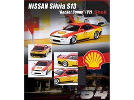 Nissan Silvia S13 Rocket Bunny V2 RHD (Right Hand Drive) Yellow and Red with Wh - £27.98 GBP