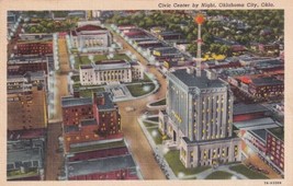 Oklahoma City OK Civic Center by Night 1942 Postcard C59 - £2.33 GBP