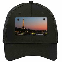 Eiffel Tower Night With River and Bridge Novelty Black Mesh License Plate Hat - £22.74 GBP