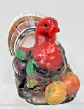 Vintage Turkey Thanksgiving Planter Flower Holder w Pumpkins Corn RB Jap... - $26.24