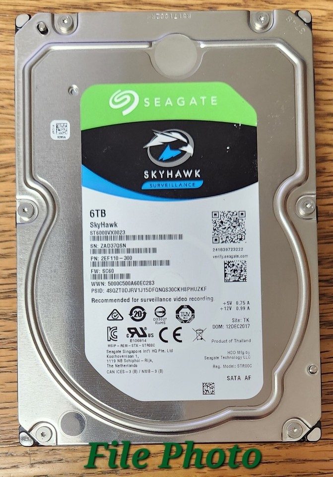 Seagate SkyHawk 6TB 3.5&quot; Surveillance Hard Drive SATA ST6000VX0023 - $74.25