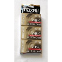 Maxell VHS-C TC-30 HGX-Gold Camcorder Videocassette (3pk) - £42.51 GBP