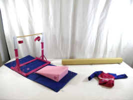 American Girl Doll Gymnastics Set Balance Handle Bar, Mat &amp; Wedge + Outfit - £57.62 GBP
