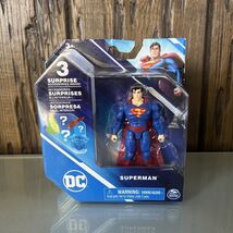 Superman 4" Action Figure 2021 DC with 3 Surpises Accessories Spin Maste... - $15.83