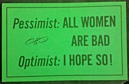 1970s Postcard Vagabond Creations Humor Novelty - Pessimist: All Women are Bad - £5.14 GBP