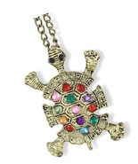 Emerald Park Jewelry Turtle Brass Colour with Multi Colour - £63.20 GBP