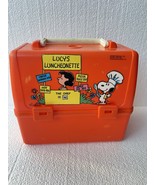 Vintage 1965 Lunch Time with Snoopy Peanuts Lunch Box Orange, No Thermos - $38.01 CAD