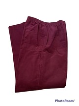 Sears USA Pleated 32”X30” Elastic Waist Corduroy Pants Women’s Wine Red ... - $25.25