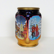 Vintage 1991 Illustrated Christmas Coffee Tin Germany Winter Scene Decorative - £19.46 GBP