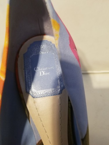 Dior 2014 Rose Stiletto Heel Pump Shoes Multicolored Floral Silk 37 Item image 9