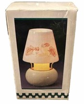 Vintage Porcelain Shaded Hurricane Votive Floral And Green Lamp 1987 - £11.15 GBP