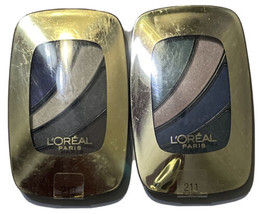 2 L&#39;Oreal Quad Eyeshadow Colour Riche Love To Hate Me 213 Blue Haute Couture 211 - $4.94