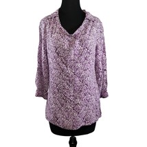 The Limited Womens Size Medium Purple Print Rayon Scoop Neck Blouse - £8.87 GBP