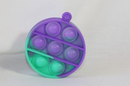 Novelty Keychain (new) ROUND SILICONE - PURPLE &amp; GREEN, COMES W/ CHAIN - $7.27