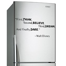 ( 24&#39;&#39; x 11&#39;&#39; ) Vinyl Wall Decal Quote First Think, Second Believe, Third Dream, - £14.78 GBP