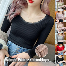 Thermal Underwear Womens Winter Tops Long Sleeve Fleece Warm O-Neck Pull... - £14.96 GBP