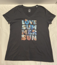 Love Summer Sun T Shirt Charcoal Grey Medium - £8.50 GBP