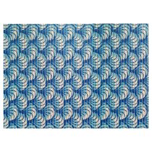 Dundee Deco Sea Shell Bathroom Mat - 35&quot; x 26&quot; Blue Waterproof Non-Slip ... - £26.32 GBP